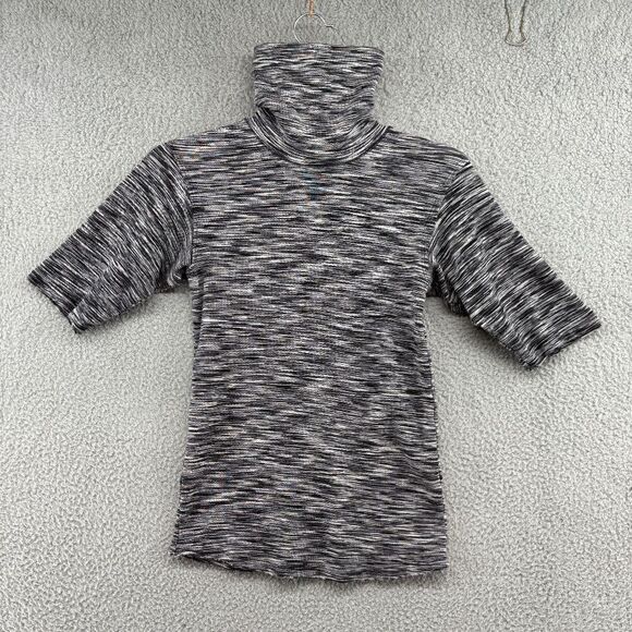 Free People Women's Sunshine Turtleneck Half Sleeve Tee, size medium space gray - Picture 3 of 9